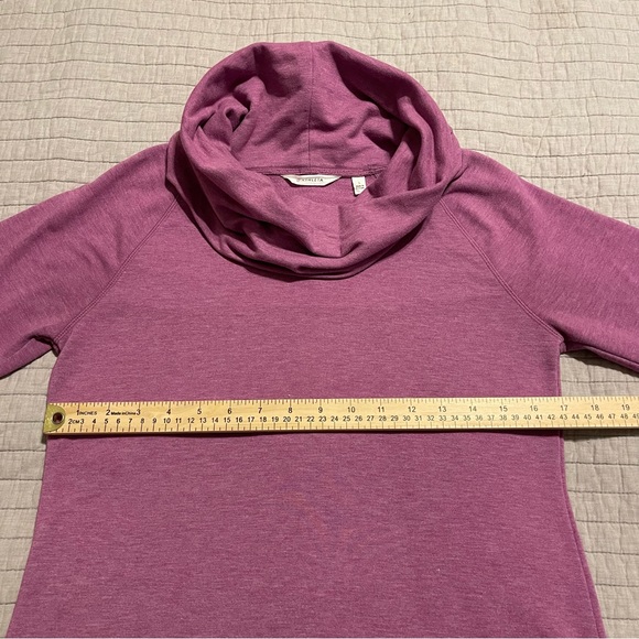 Athleta Heather Purple Tranquility Cowl Neck Athletic Sweater Small - Picture 3 of 10